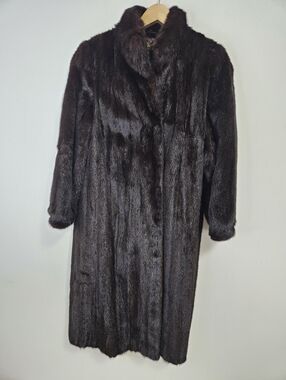 Vintage Mink Fur Long Coat Chocolate  Brown  Luxury Mob Wife